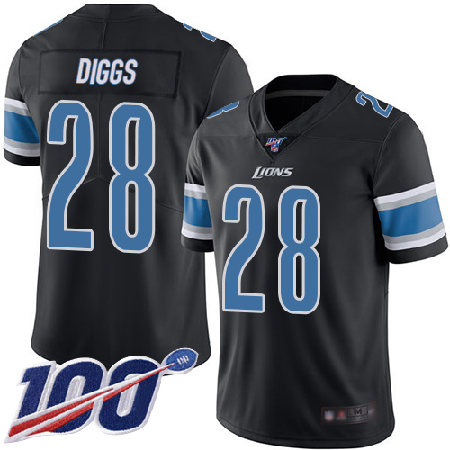 Detroit Lions Limited Black Men Quandre Diggs Jersey NFL Football #28 100th Season Rush Vapor Untouchable